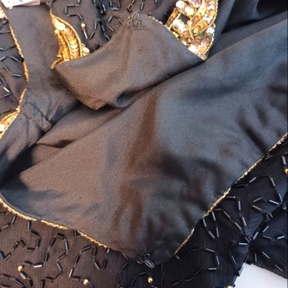 Vintage 100% Silk Beaded Sequin Old Money Country Club Glam Gala Evening Jacket - Picture 12 of 16